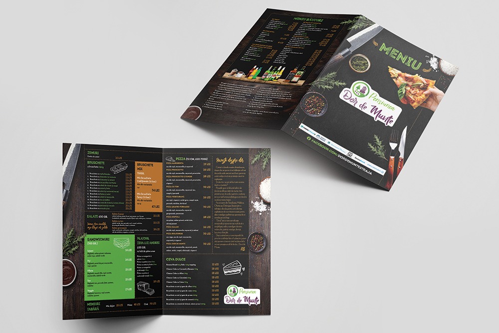 menu design dor de munte by victor sosea